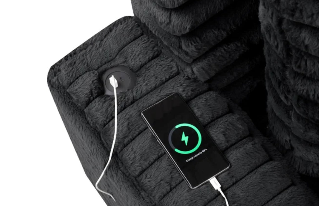 1100 SoftLine Chaise Black